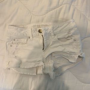 White denim shorts